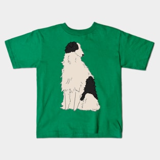 Black and White Borzoi Kids T-Shirt